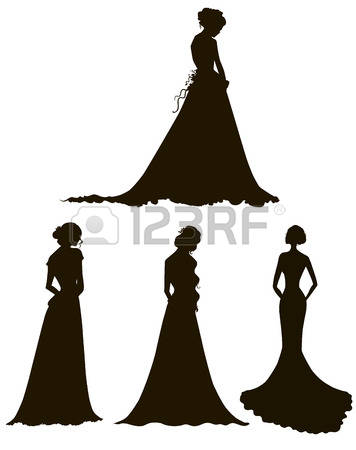 356x450 Wedding Dress Silhouettes Clip Art (67 )