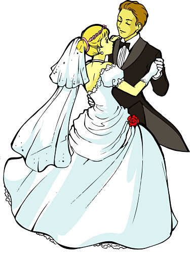 375x500 Image Of Bride And Groom Clipart