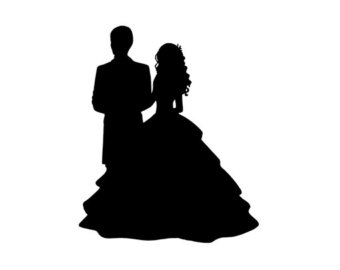 340x270 Bride And Groom Silhouette Free Clip Art