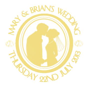 355x355 Bride Amp Groom Silhouette Golden