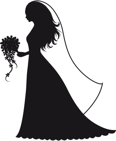 374x457 New Bride Silhouette Sticker