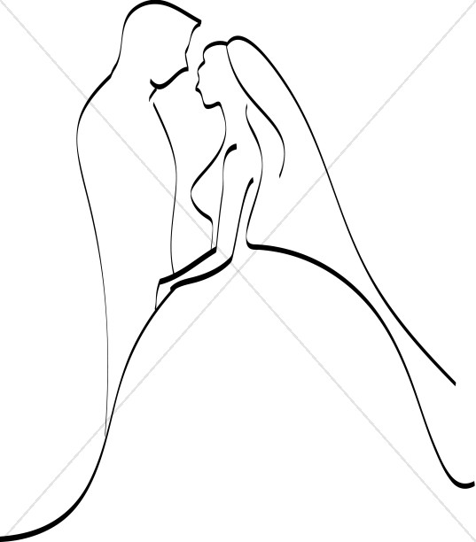 537x612 Romantic Bride And Groom Silhouette Christian Wedding Clipart