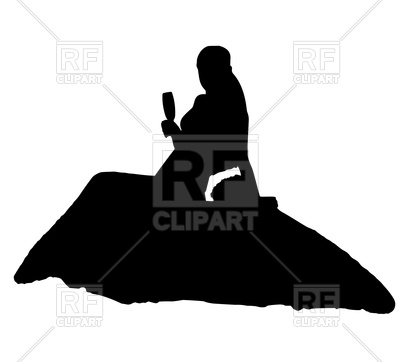 400x362 Silhouette Of Sitting Bride With Glass Royalty Free Vector Clip