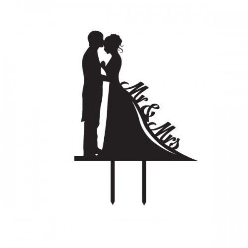 500x500 Buy Silhouette Bride And Groom Wedding Cake Topper Mr Amp Mrs