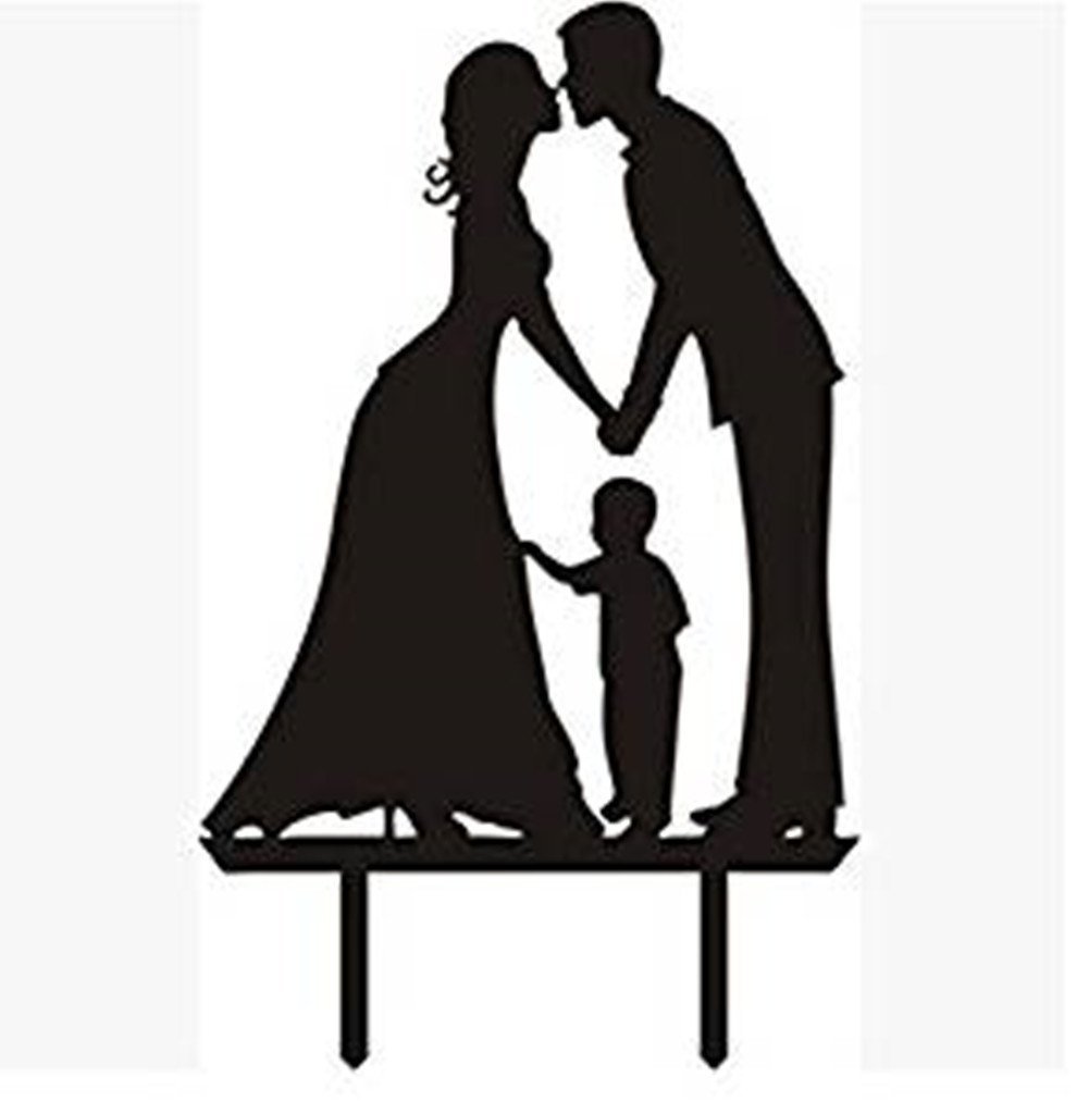 1001x1024 Bride And Groom Acrylic Funny Wedding Cake Stand Black