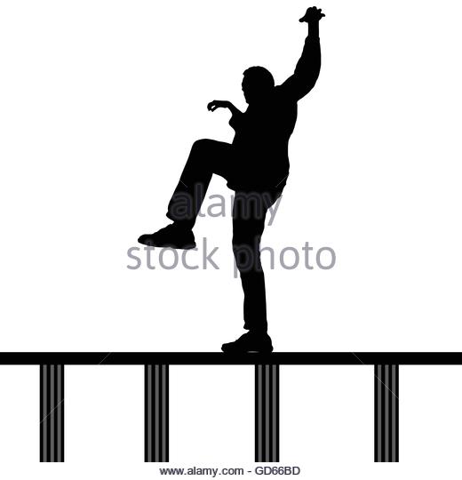 520x540 Man Black Silhouette Crossing Bridge Stock Photos Amp Man Black