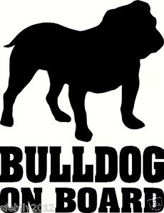 230x300 British Bulldog On Board, Car Sticker, Silhouette. Great Gift