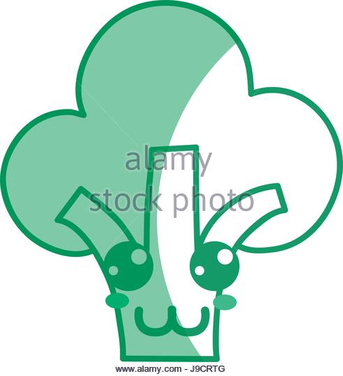 492x540 Silhouette Kawaii Cute Happy Broccoli Stock Photos Amp Silhouette