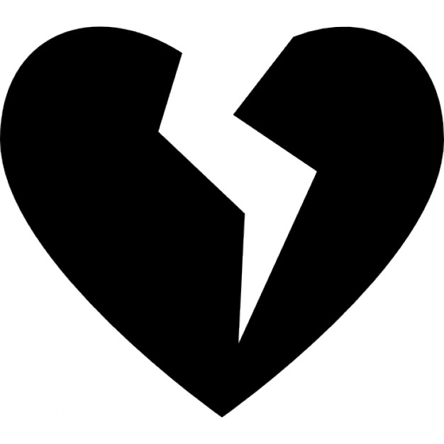 Broken Heart Silhouette at GetDrawings | Free download