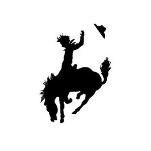 300x300 Cowboy Amp Bucking Bronco Unmounted Horse Silhouette Stamp Small