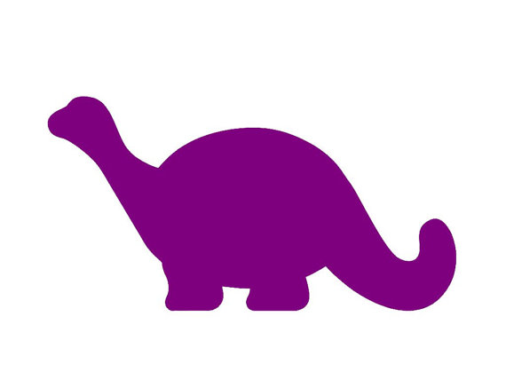 570x428 Cute Brontosaurus Dinosaur Silhouette Custom Die Cut Vinyl