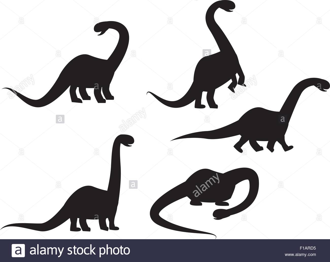 1300x1034 Silhouette Of Brontosaurus Dinosaur Vector Illustration Stock