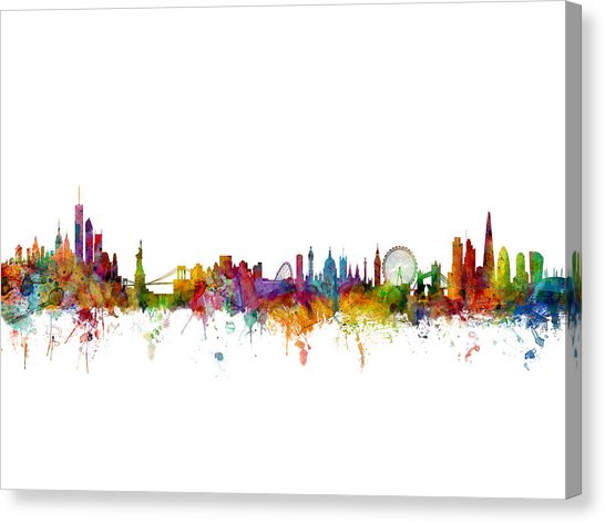 546x472 New York Skyline Silhouette Canvas Prints Fine Art America