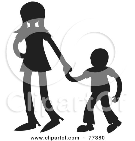 450x470 Royalty Free (Rf) Clipart Illustration Of A Silhouetted Sister