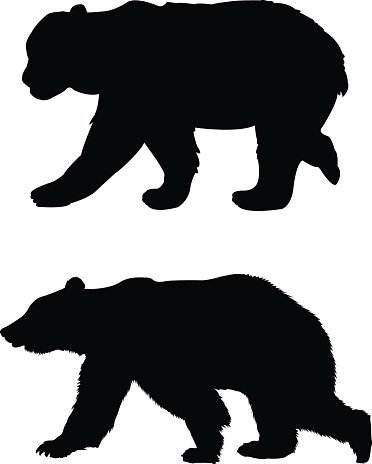 372x464 Bears Silhouette Premium Clipart