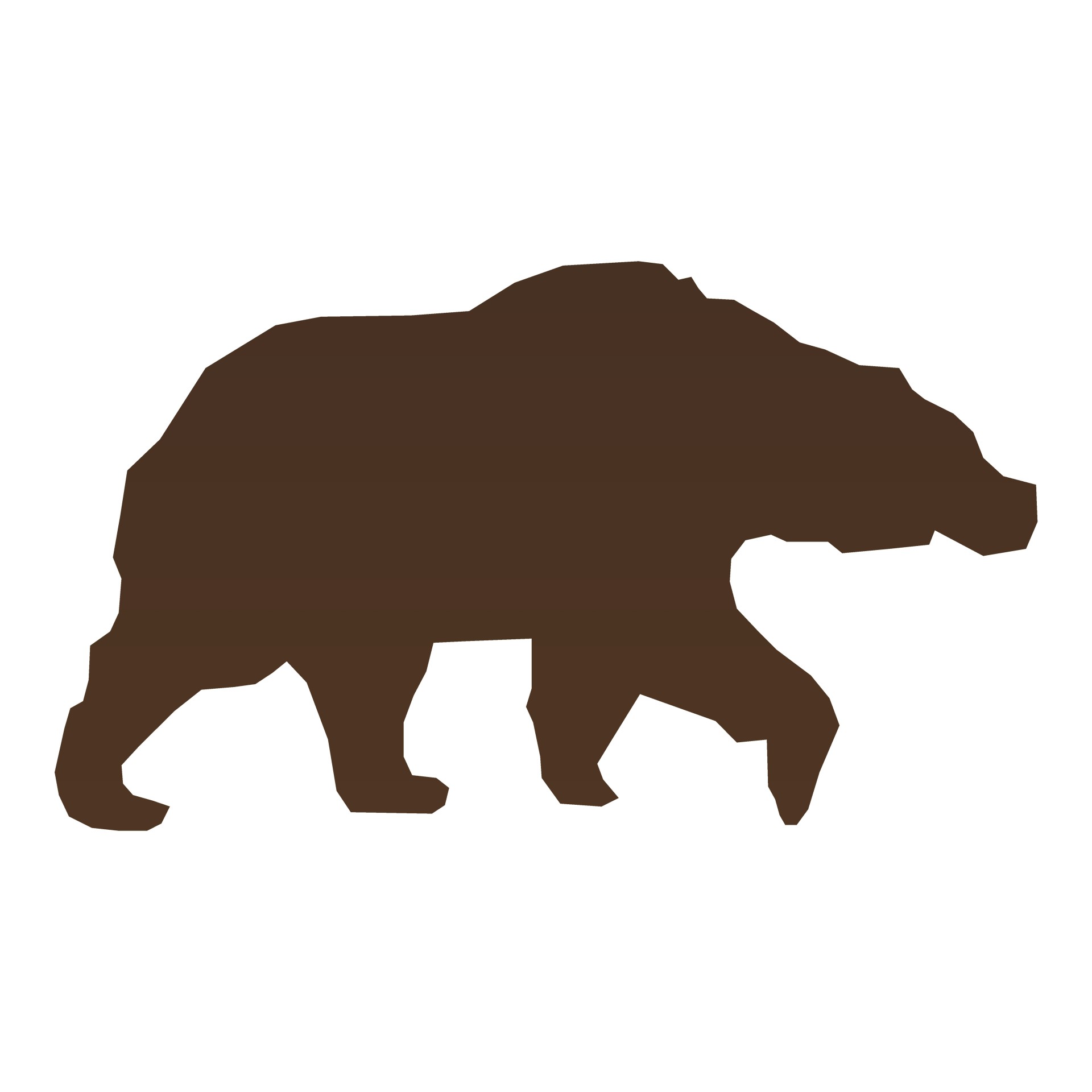 1920x1920 Brown Bear Silhouette Free Stock Photo