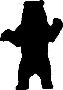 212x300 Grizzly Bear Standing Silhouette Car Decal Sticker Ebay