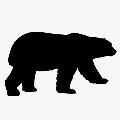 512x512 Bear Silhouette, Animal, Projection, Black Silhouette Png Image