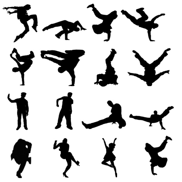 600x600 Break Dance Silhouette Brushes Free Pack.