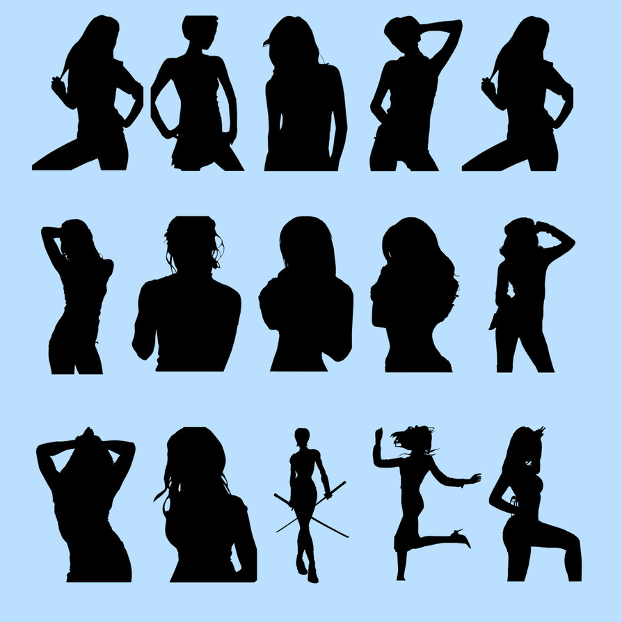 894x894 Female Silhouette Brushes By Icexsaint