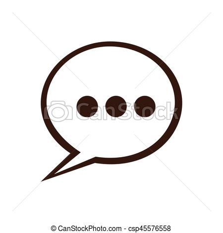 450x470 Silhouette Speech Bubble With Suspending Points Icon Vector