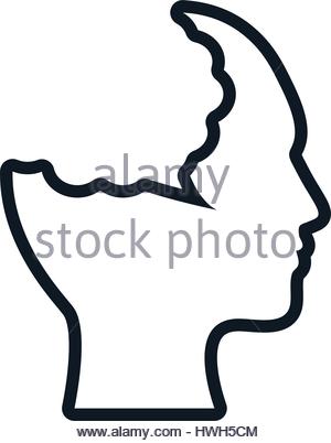 300x402 Woman Silhouette With Speech Bubble. Profile View Vector Stock