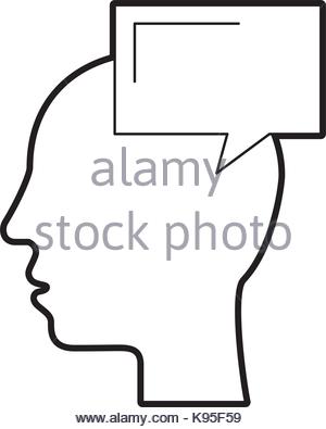 300x395 Silhouette Head Male Bubble Speech Outline Stock Vector Art