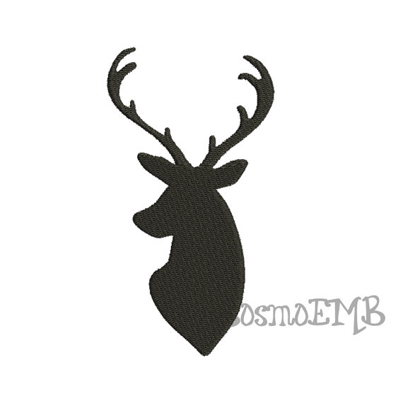 570x570 6 Size Buck Deer Silhouette Embroidery Design Machine