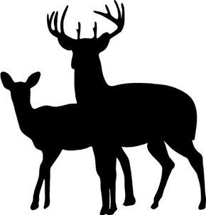 290x303 Buck Deer Family Doe Hunting Vinyl Wall Decal Home Decor 20 X 19