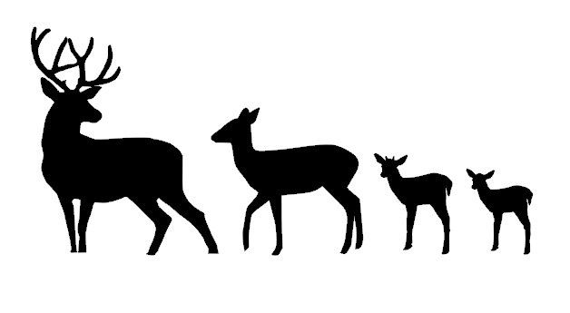 628x345 Deer Silhouette Family Vinyl Car Decal By Countrychicantiques