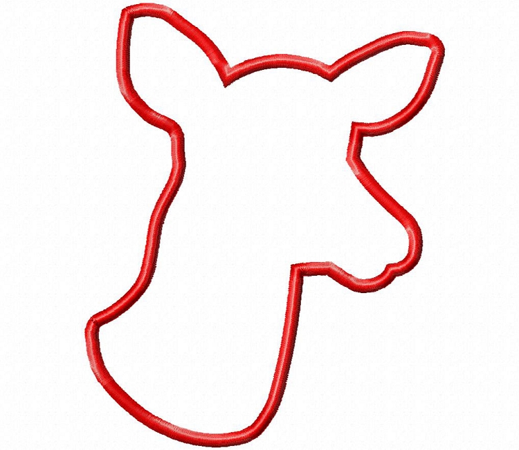 750x651 Applique Deer Head Doe Silhouette Machine Embroidery Design