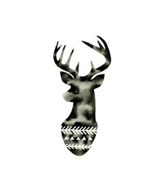 236x279 Simple Stag Head Silhouette