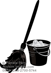 211x300 Clip Art Illustration Of Mop And Bucket In Silhouette
