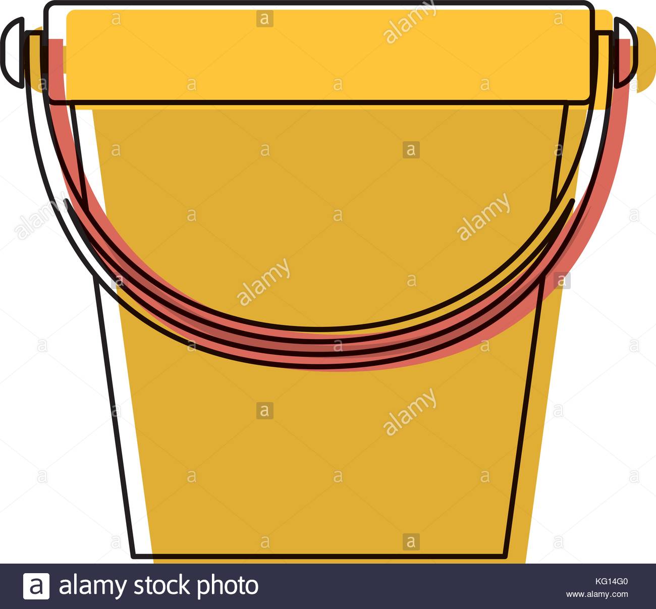 1300x1207 Bucket With Handle In Colorful Watercolor Silhouette Stock Vector