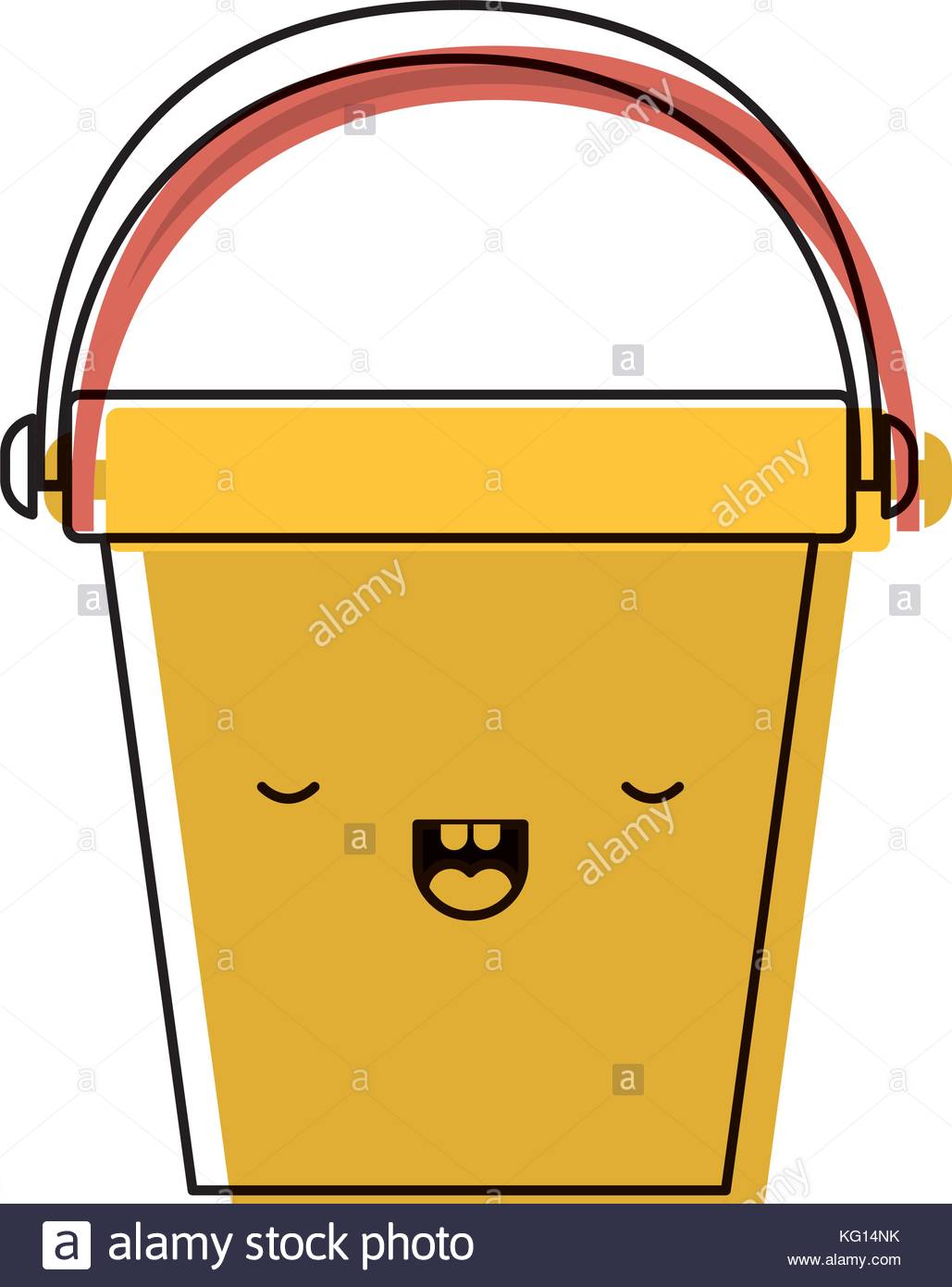 1029x1390 Kawaii Bucket With Handle In Colorful Watercolor Silhouette Stock