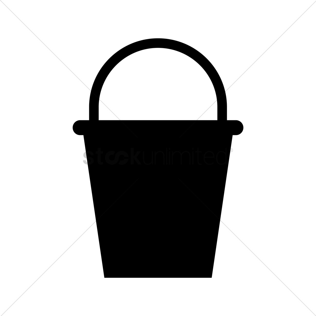 1300x1300 Bucket Silhouette Vector Image
