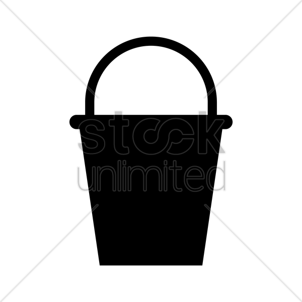 600x600 Bucket Silhouette Vector Image