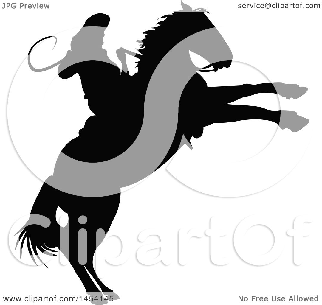 1080x1024 Clipart Graphic Of Black Silhouetted Horseback Rodeo Cowboy On
