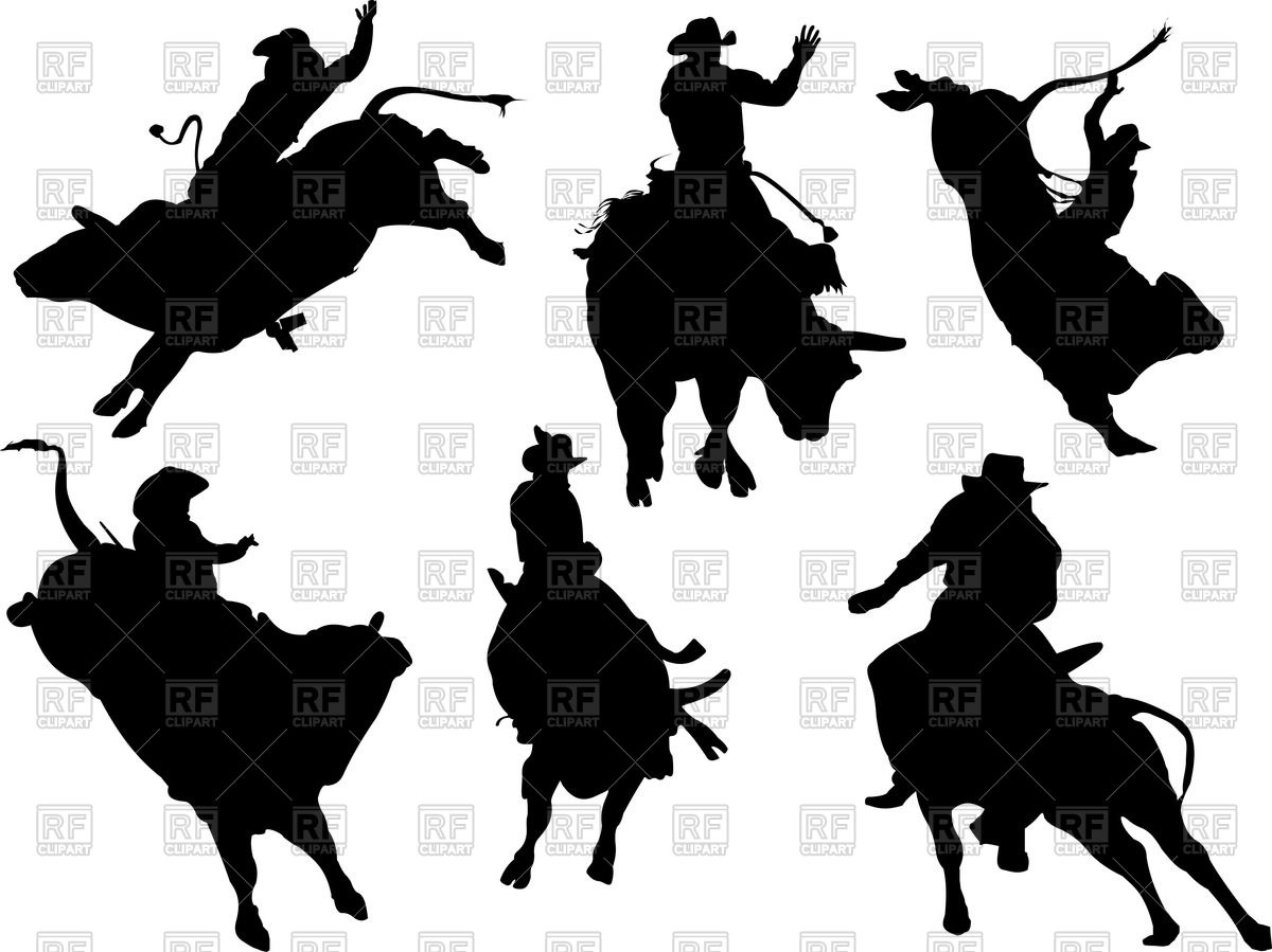 1200x899 Rodeo Silhouettes Royalty Free Vector Clip Art Image