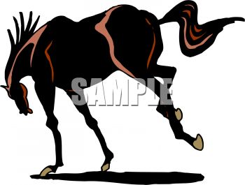 350x265 Picture Of A Horse Bucking In A Vector Clip Art Illustration