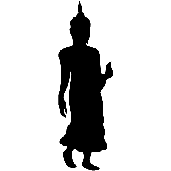 600x600 Vector Walking Buddha Silhouette Image Download Free Vector Art