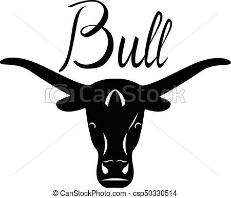 450x385 Logo Head Of A Bull. Icon Buffalo. Silhouette Of An American