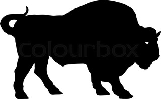 320x198 Silhouette Head With Black Buffalo Stock Vector Colourbox