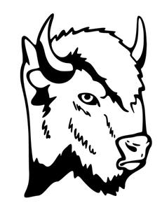 231x300 Buffalo Head 2 Silhouette Mascot Decal Visions On Vinyl