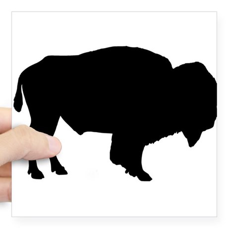 460x460 Buffalo Silhouette Sticker By Silhouetteanimals