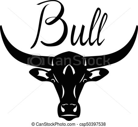 450x415 Logo Head Of A Bull. Icon Buffalo. Silhouette Of An American