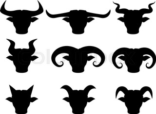 320x235 Silhouette Head With Black Buffalo Stock Vector Colourbox