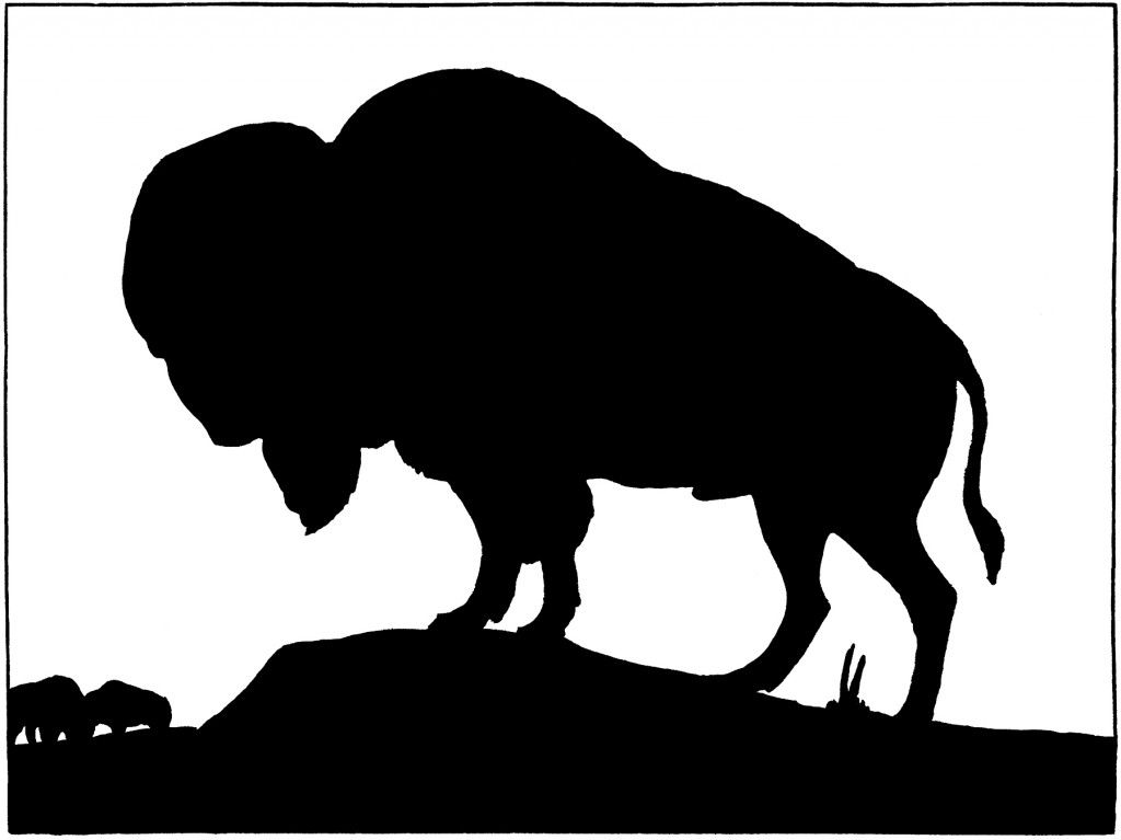 1024x767 Vintage Buffalo Silhouette Image Silhouette Images, Graphics