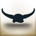 150x150 Buffalo Or American Bison Skull With Feathers And Flowers Royalty