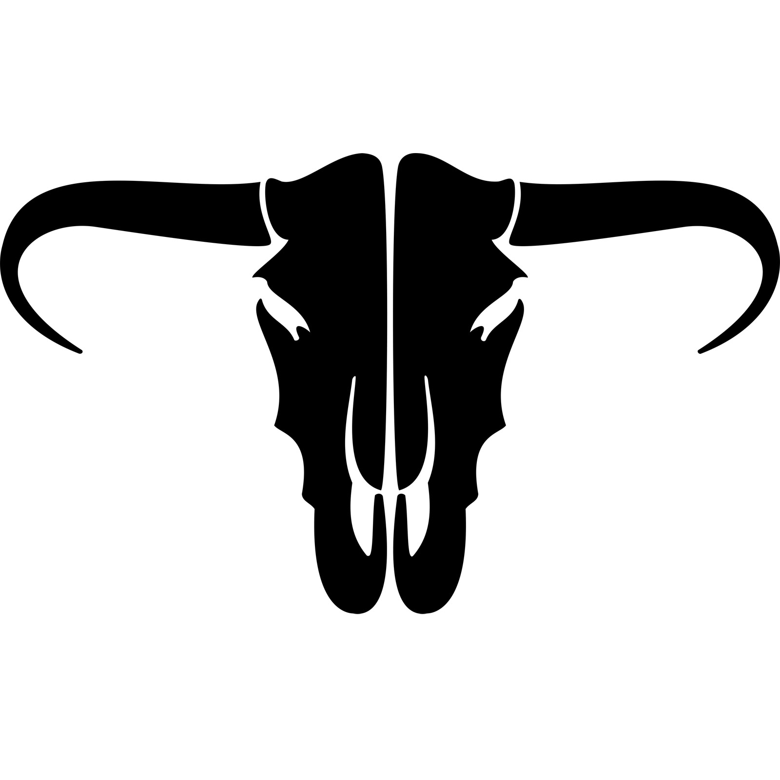 1600x1600 Buffalo Skull Silhouette Wall Sticker